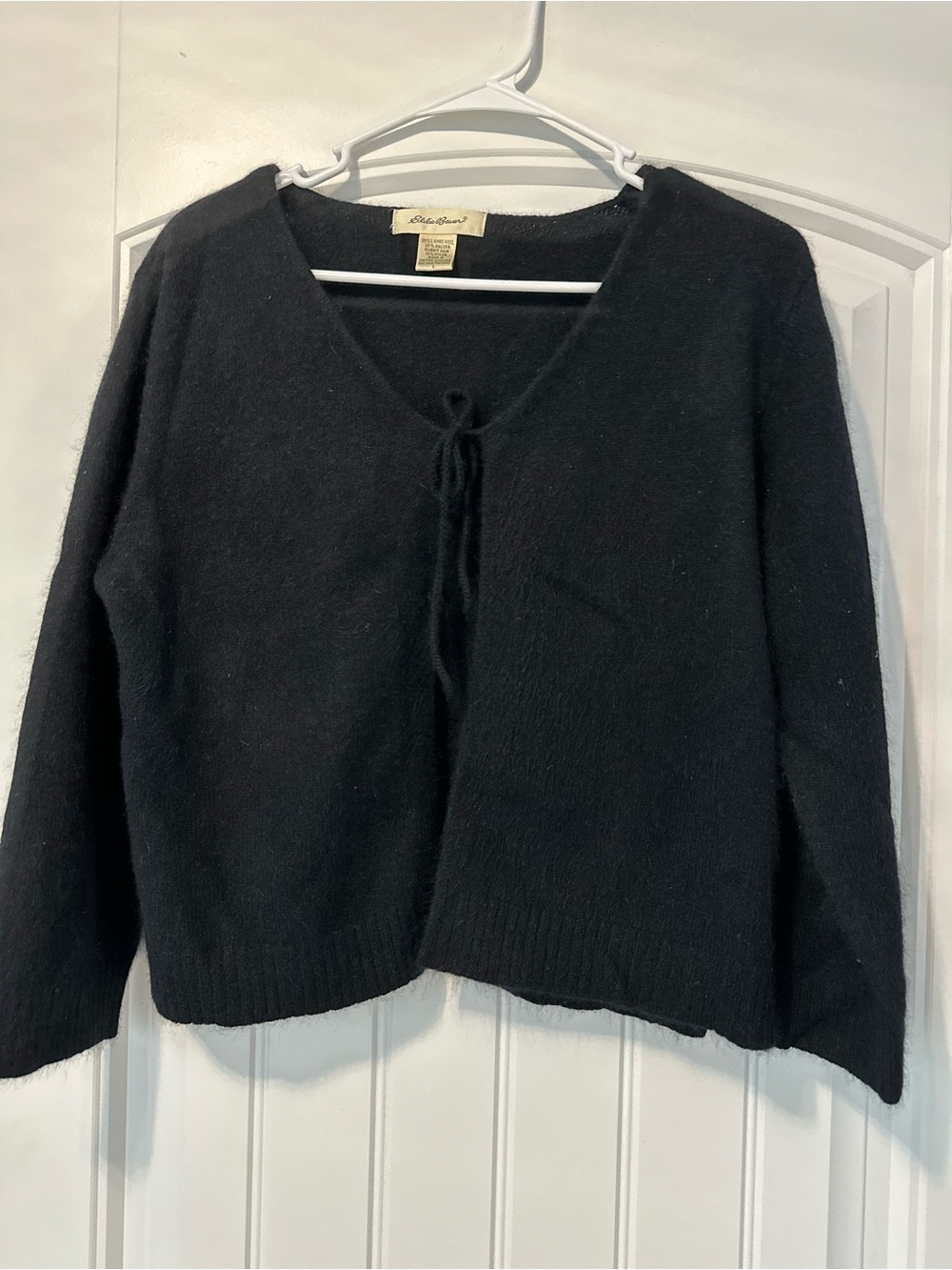 Eddie Bauer Black Tie-Front Cardigan